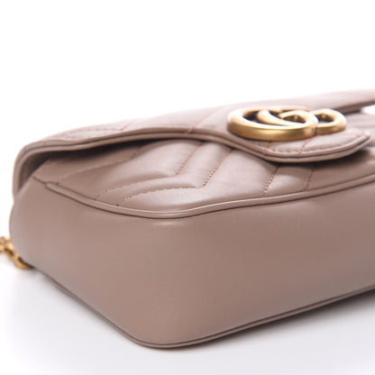 Gucci Calfskin Matelasse Super Mini GG Marmont Shoulder Bag Porcelain Rose 9 of 11