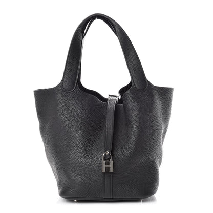 Hermes Taurillon Clemence Picotin Lock 22 MM Black 1 of 11