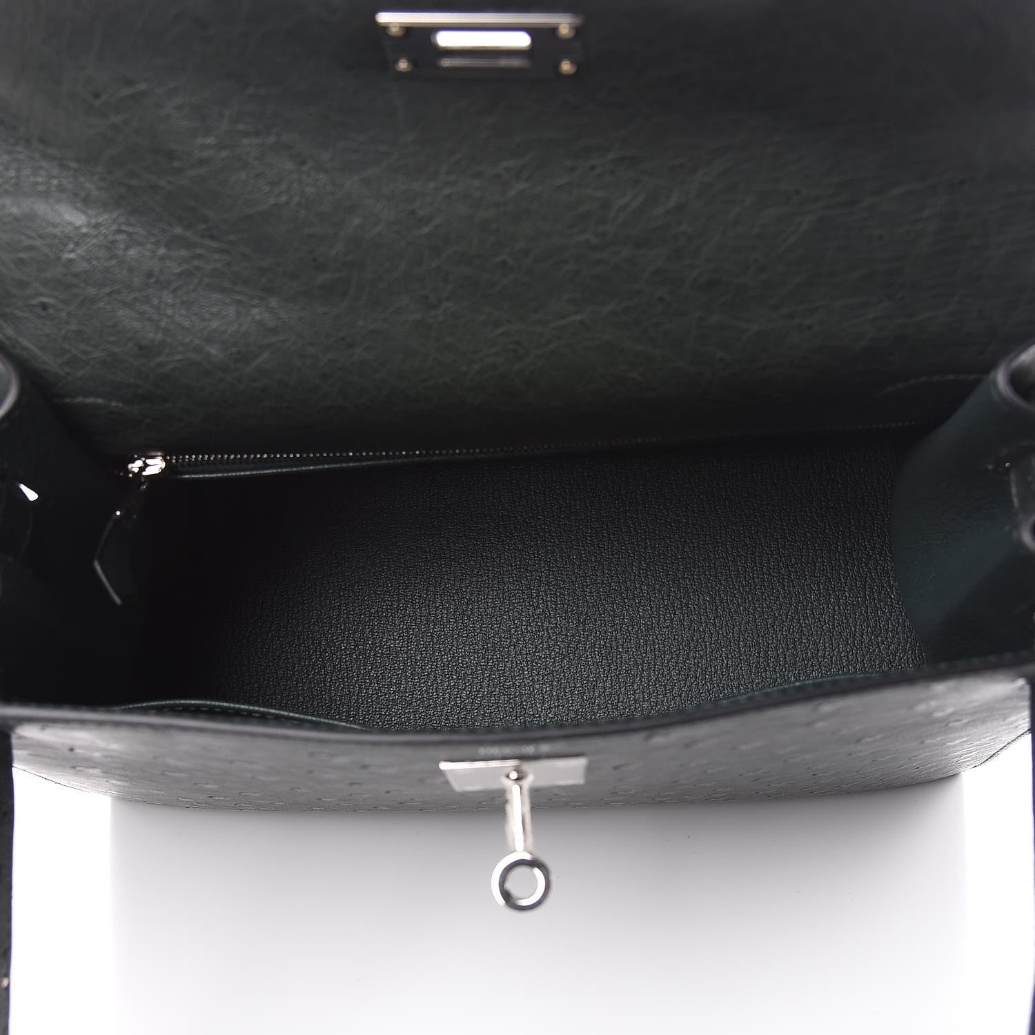 Hermes Ostrich Kelly Sellier 28 Vert Titien 7 of 33