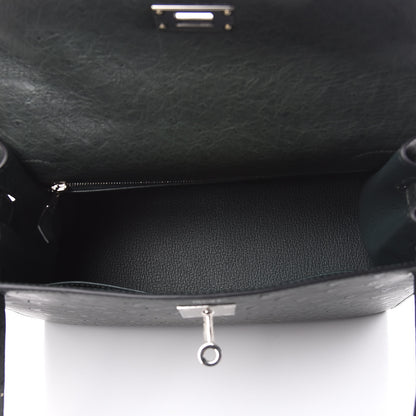 Hermes Ostrich Kelly Sellier 28 Vert Titien 7 of 33