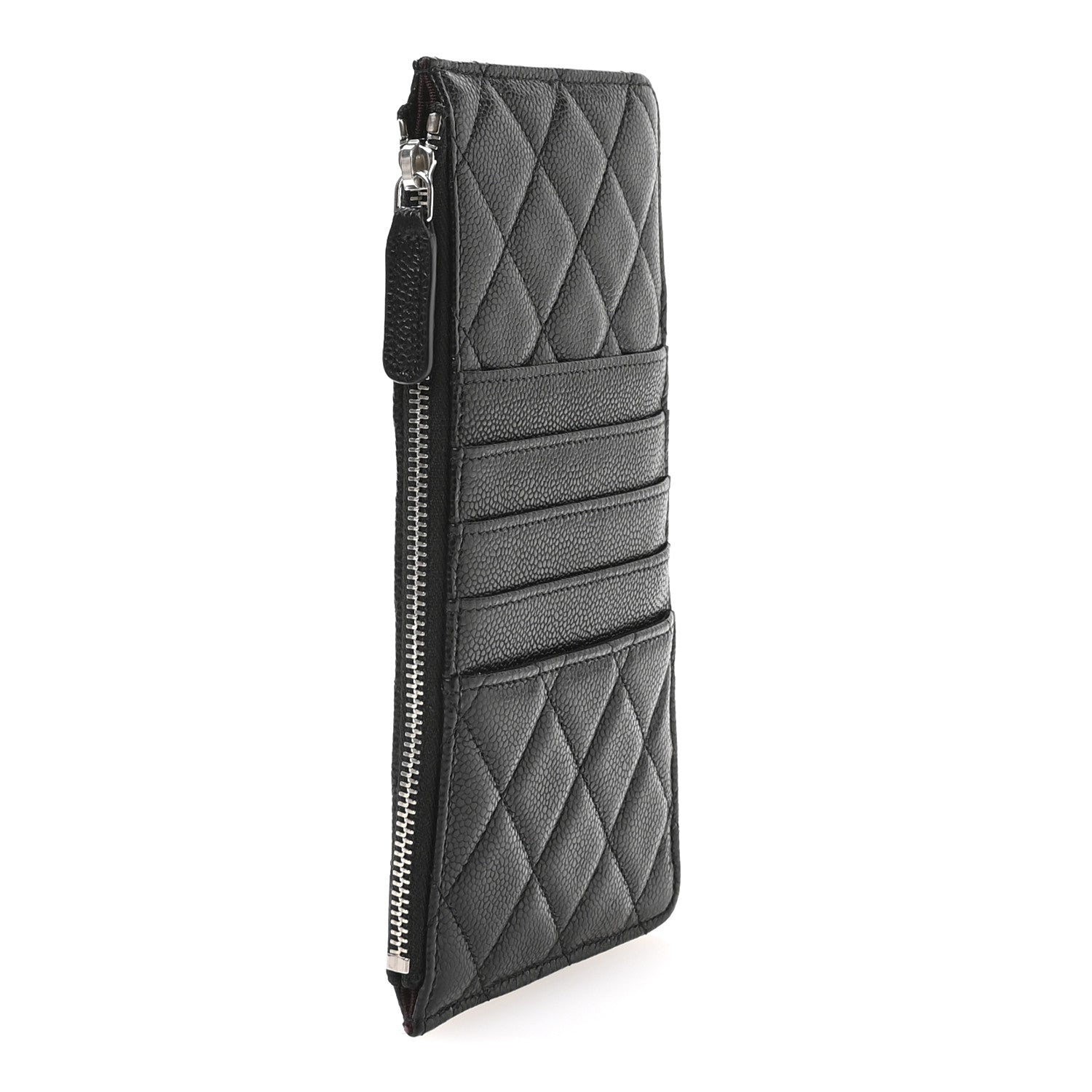Chanel Caviar Quilted Classic Flat Wallet Pouch Black 3 of 8