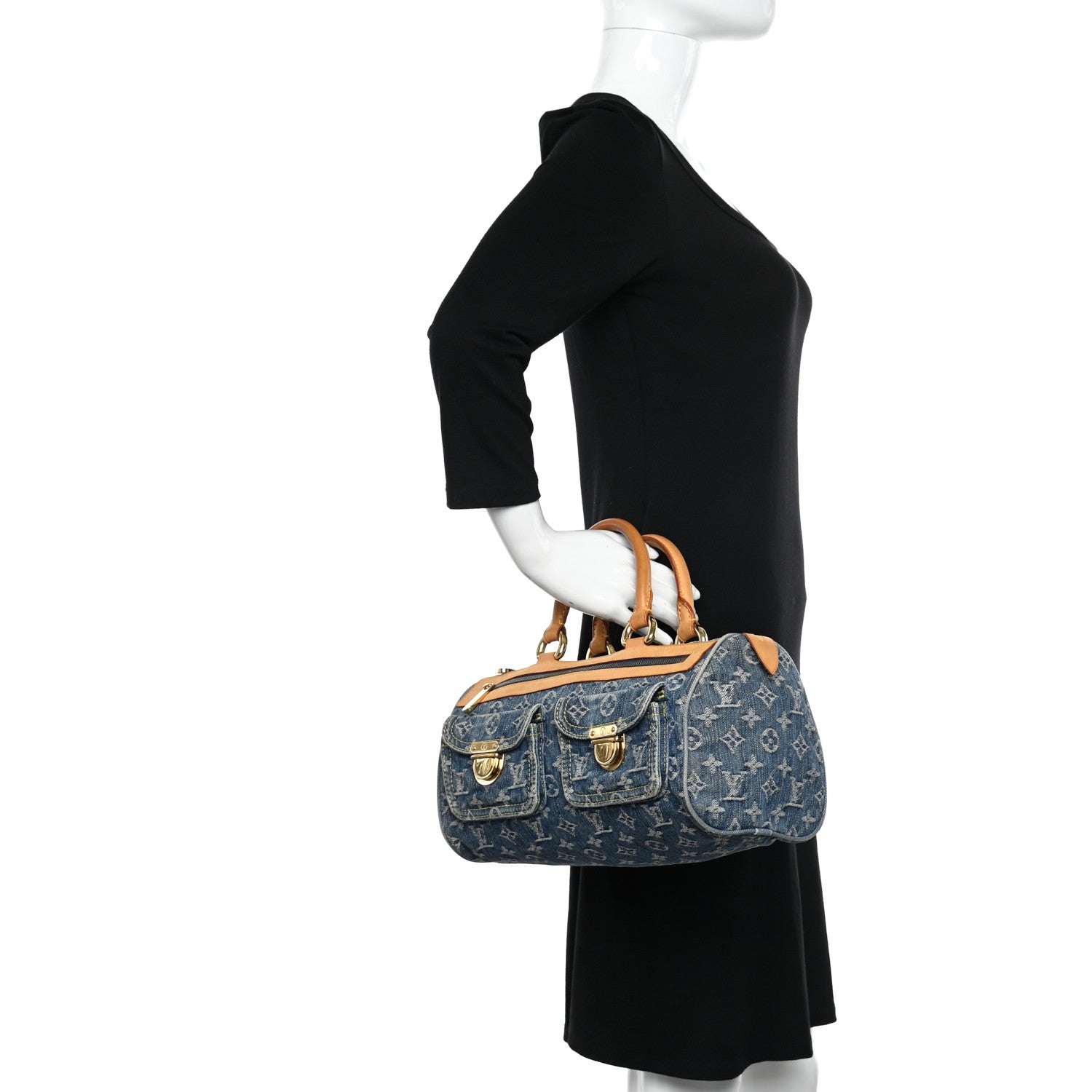 Louis Vuitton Monogram Denim Neo Speedy Blue 3 of 13