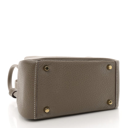 Hermes Taurillon Clemence Mini Lindy 20 Etoupe 4 of 11