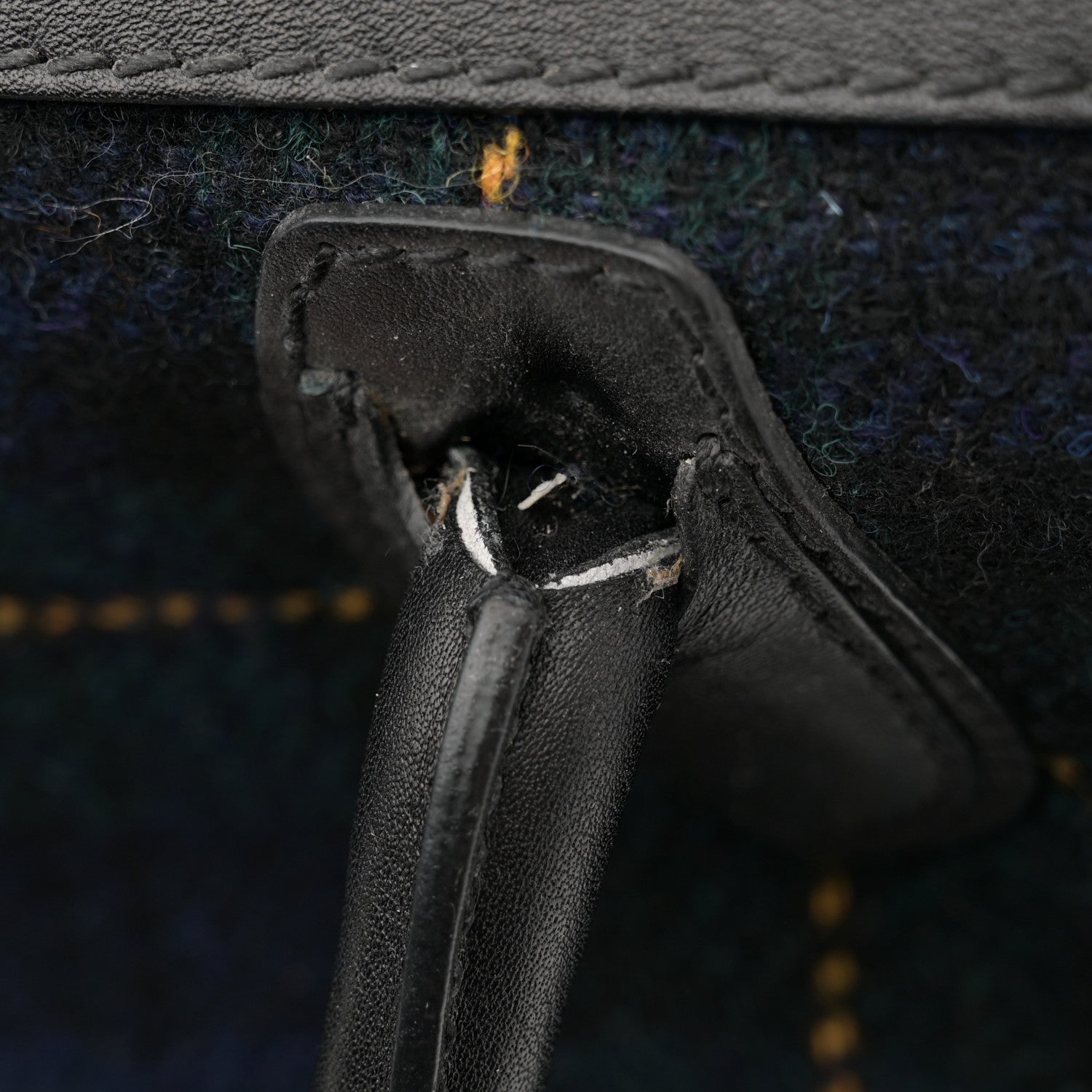 Celine Smooth Calfskin Tweed Tartan Mini Luggage Midnight 16 of 16