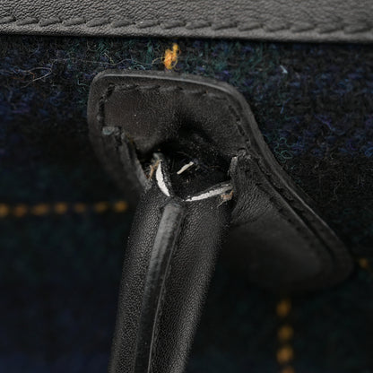 Celine Smooth Calfskin Tweed Tartan Mini Luggage Midnight 16 of 16