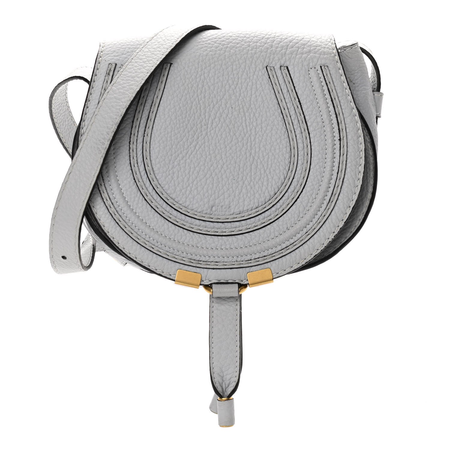 Chloe Calfskin Marcie Round Crossbody Bag Light Cloud 1 of 11