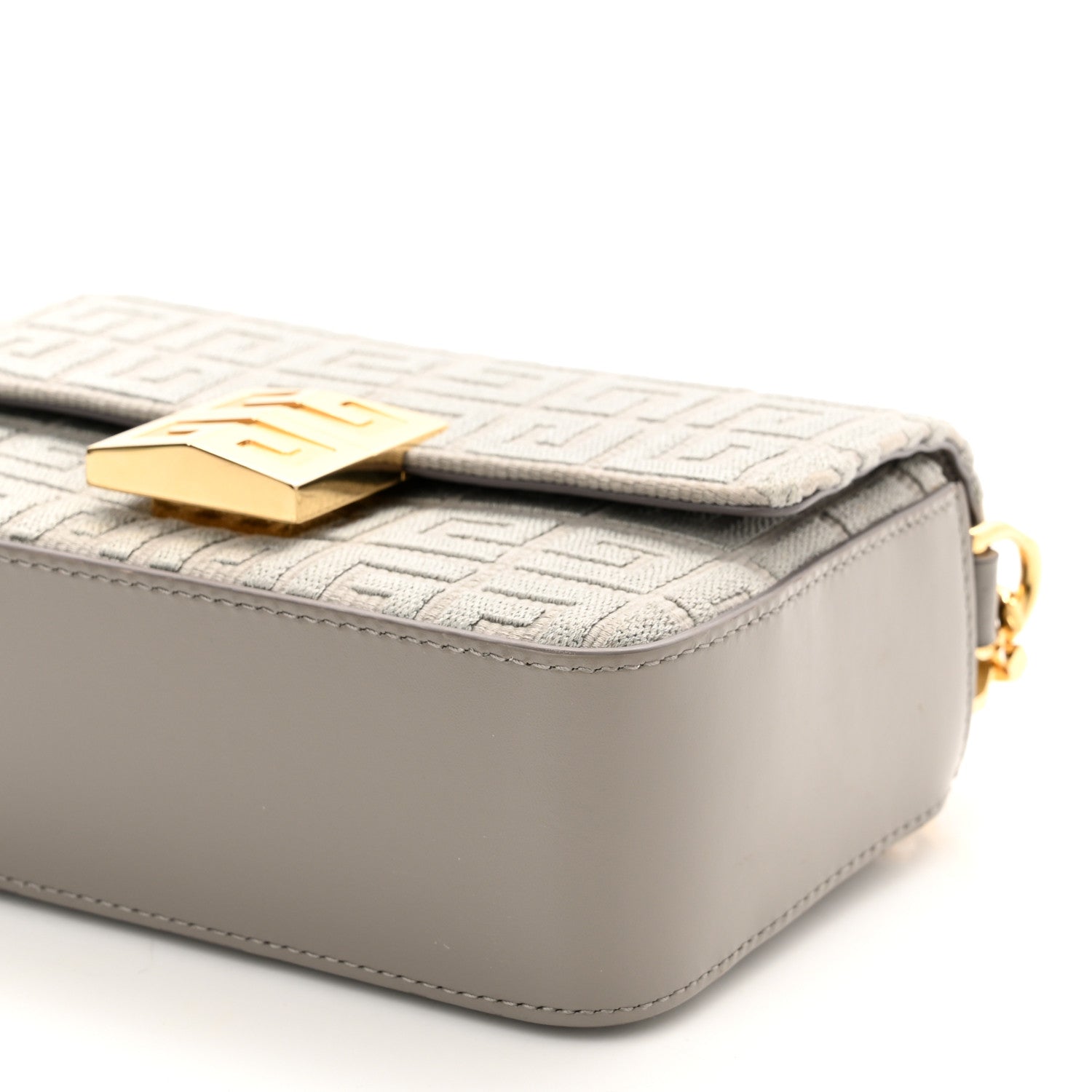 Givenchy Canvas Embroidered Small 4G Woven Chain Crossbody Stone Gray 9 of 9