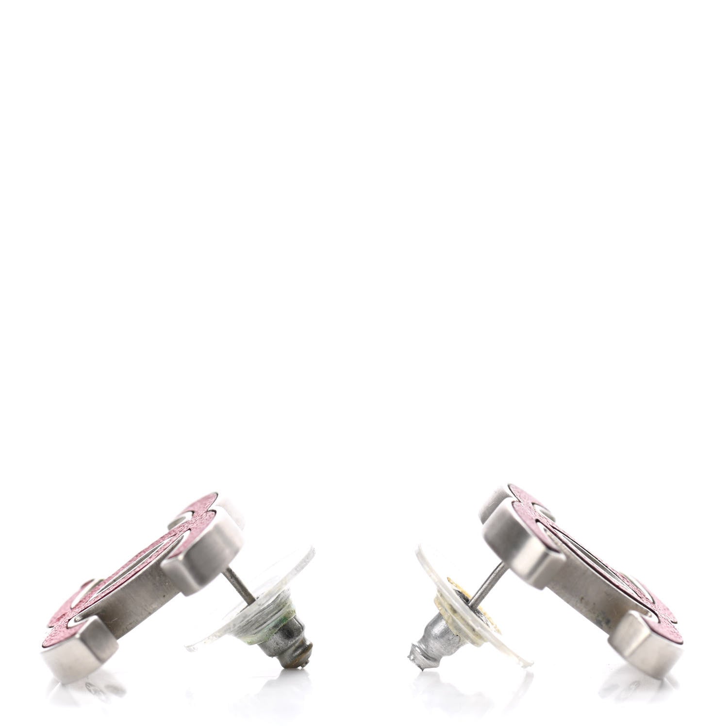 Chanel Lambskin CC Earrings Pink 3 of 4