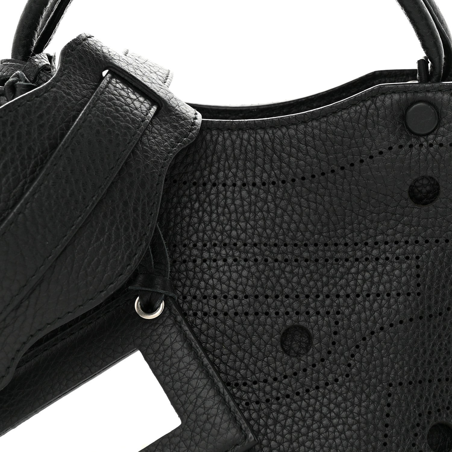 Balenciaga Veau Grana Perforated Blackout Hardware Nano City Black 8 of 11