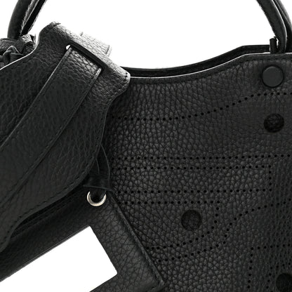 Balenciaga Veau Grana Perforated Blackout Hardware Nano City Black 8 of 11