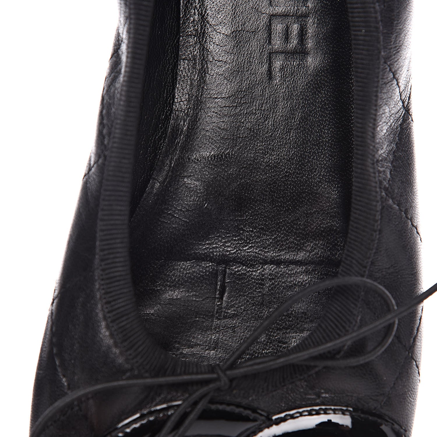 Chanel Lambskin Quilted Cambon Ballerina Flats 38 Black 10 of 11