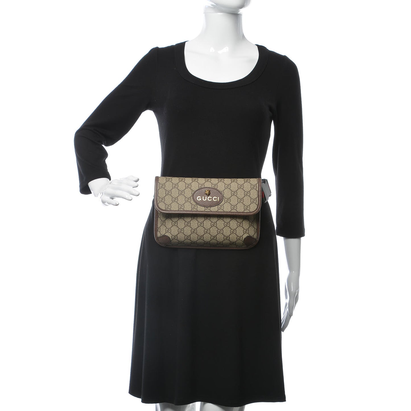 GG Supreme Monogram Neo Vintage Web Belt Bag Brown