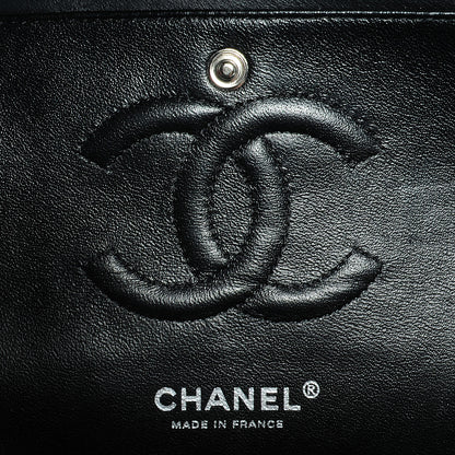 Chanel Striated Patent Quilted Medium Double Flap Black 7 of 8