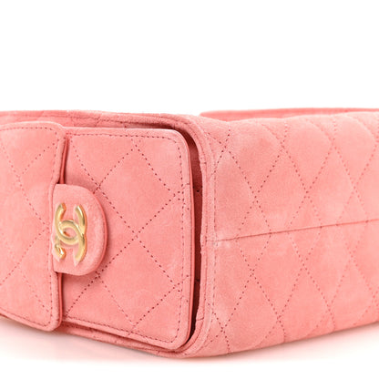Chanel Suede Quilted Mini Chanel 25 Handbag Pink 9 of 10