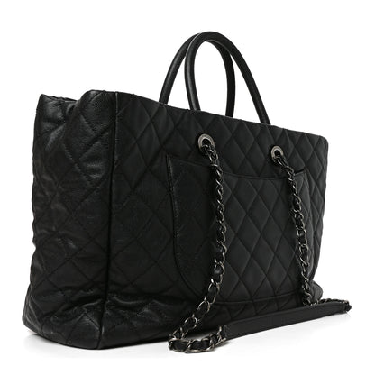 Chanel Caviar Quilted Large Coco Handle Shopping Tote Black 3 of 10