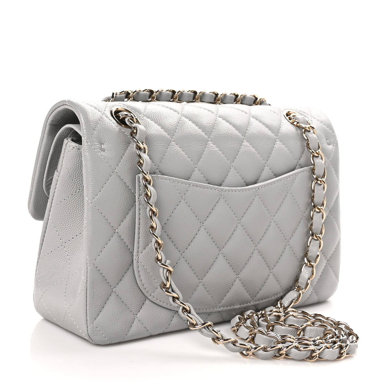 Chanel Caviar Quilted Small Double Flap Grey 3 of 10