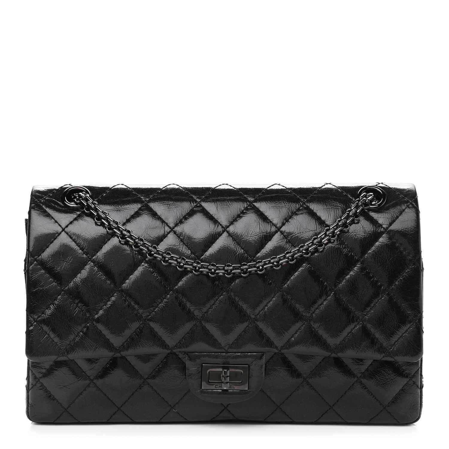 Chanel Glazed Calfskin Quilted 2.55 Reissue 226 Flap So Black 1 of 13