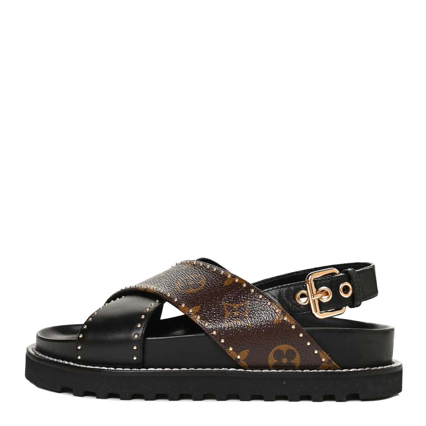 Monogram Paseo Flat Comfort Sandals 35 Black