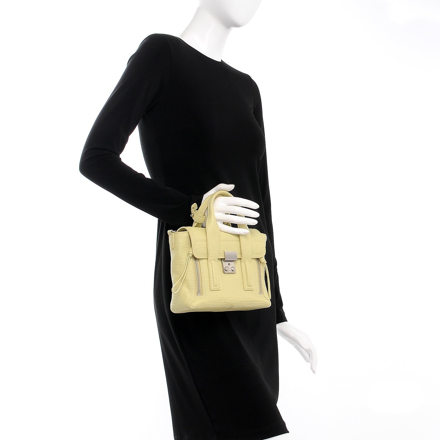 3.1 Phillip Lim 3.1 Textured Calfskin Mini Pashli Satchel Citron 2 of 14