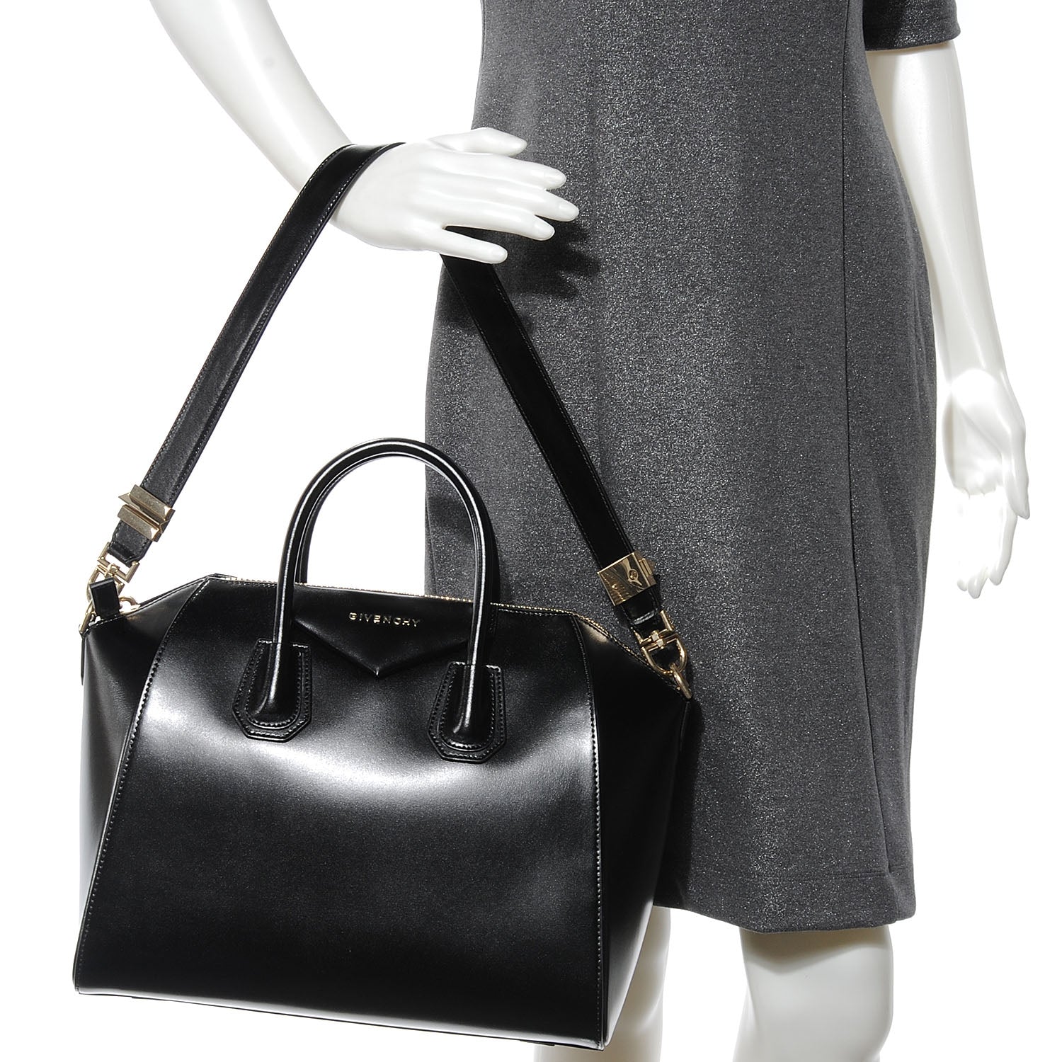 Givenchy Shiny Lord Calfskin Medium Antigona Black 2 of 8