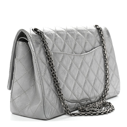 Chanel Metallic Aged Calfskin Quilted 2.55 Reissue 226 Flap Silver 3 of 13