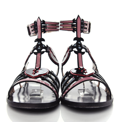 Valentino Garavani Nappa Loveblade Caged Flat Sandals 38 Black 2 of 9