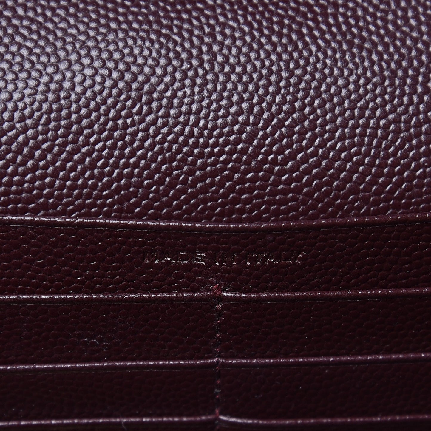Grain De Poudre Matelasse Chevron Monogram Chain Wallet Burgundy