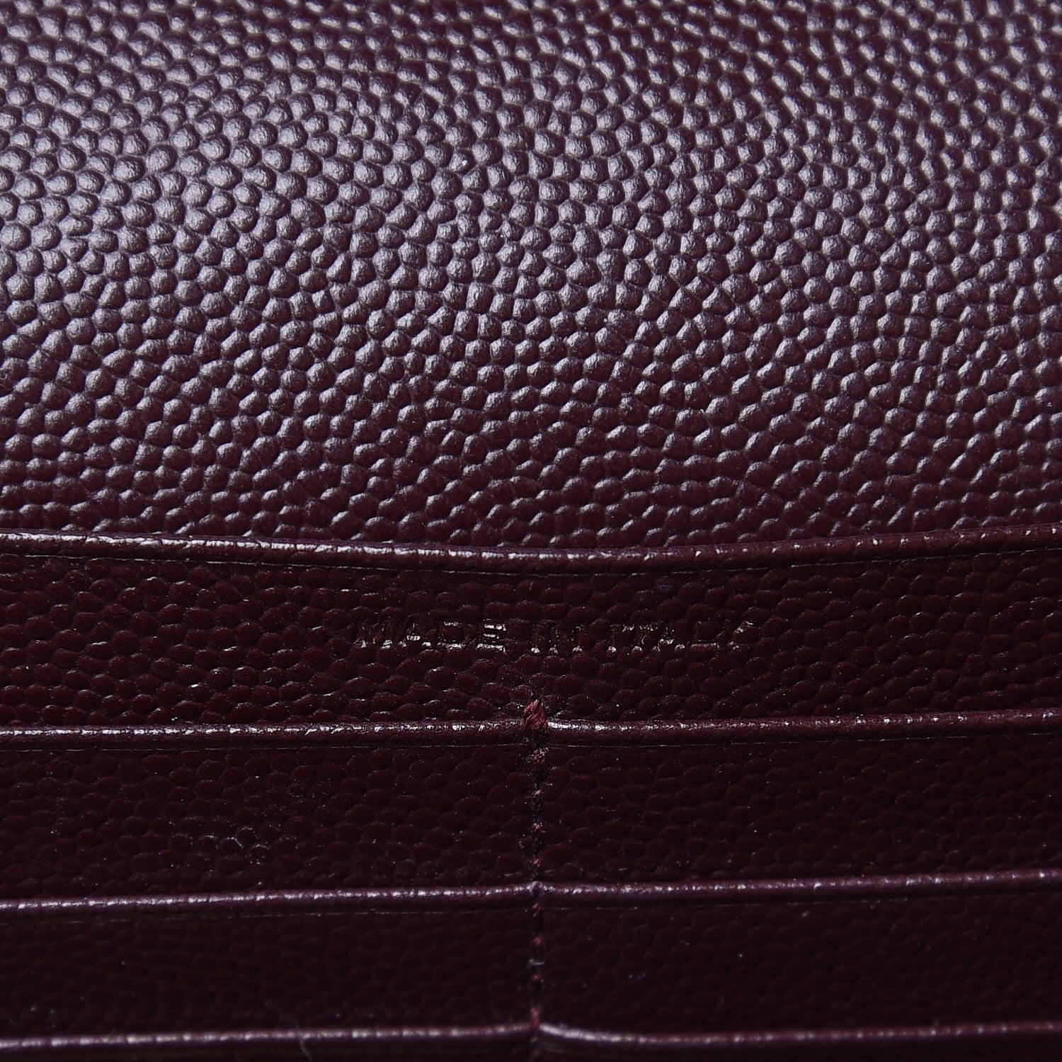 Saint Laurent Grain De Poudre Matelasse Chevron Monogram Chain Wallet Burgundy 6 of 10
