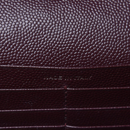 Saint Laurent Grain De Poudre Matelasse Chevron Monogram Chain Wallet Burgundy 6 of 10
