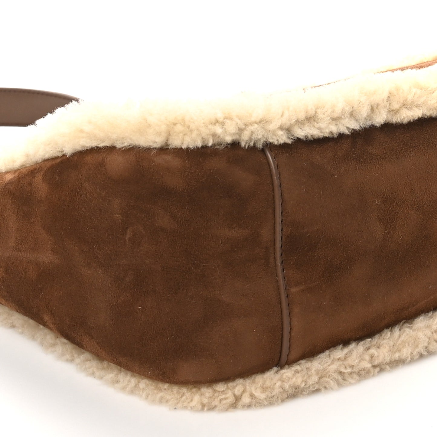 Suede Shearling Small Le 5 A 7 Soft Hobo  Dark Sigaro Natural Beige
