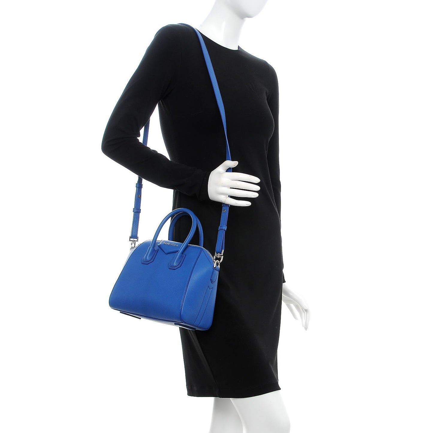 Sugar Goatskin Mini Antigona Indigo Blue