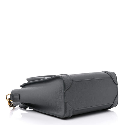 Celine Drummed Calfskin Nano Luggage Kohl 4 of 15