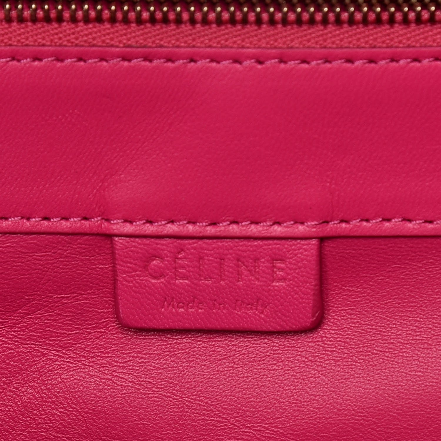 Celine Lambskin Horizontal Bi-Color Cabas Fluo Pink Fluo Orange 5 of 10