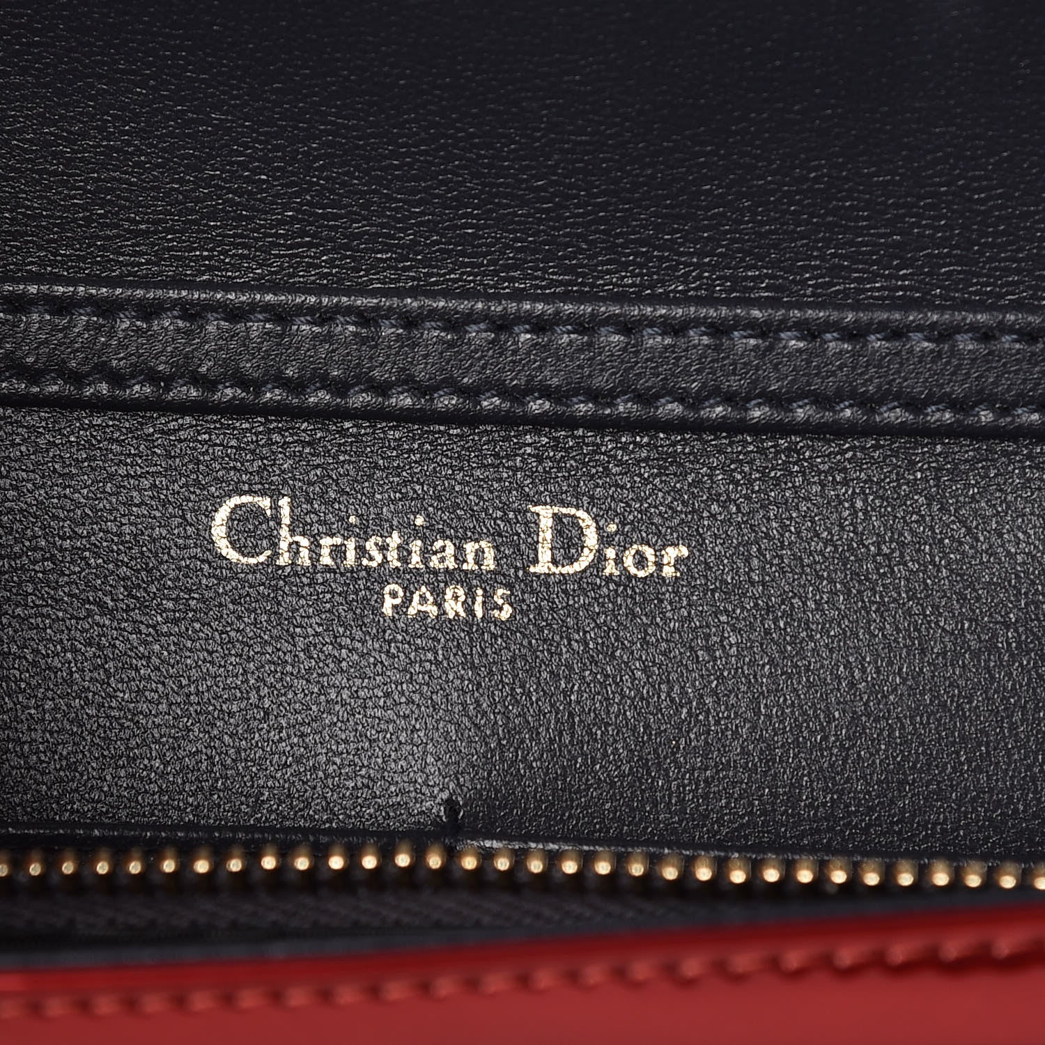 Christian Dior Metallic Patent Micro-Cannage Diorama Wallet on Chain Pouch Red 6 of 8