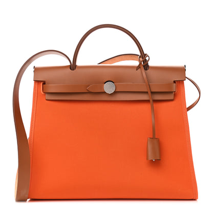 Hermes Toile Vache Hunter Herbag Zip 31 PM Orange 3 of 12
