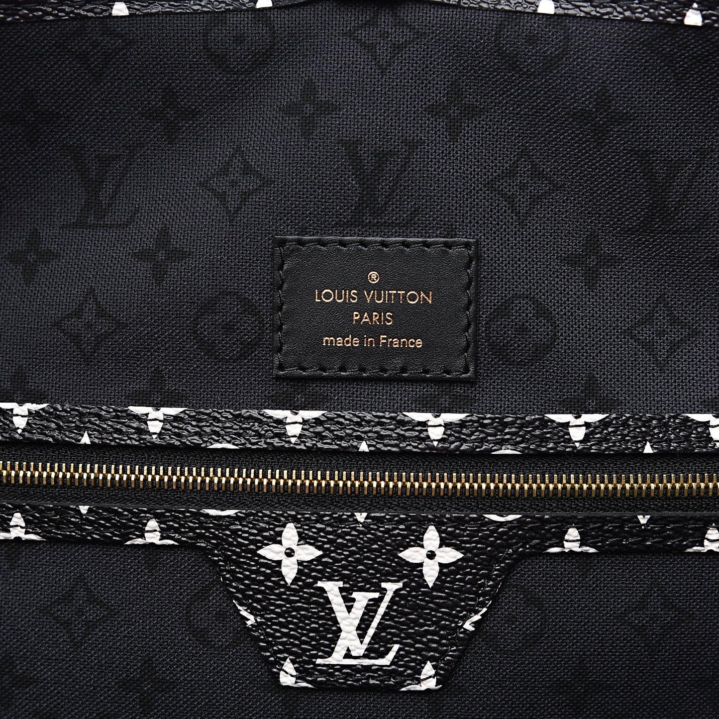 Monogram Giant Crafty Neverfull MM Creme Rouge Black