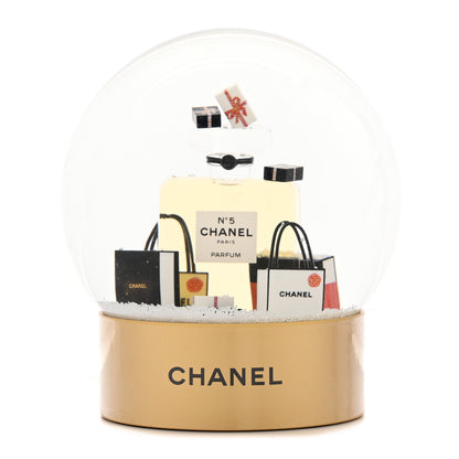 Chanel Glass N°5 Perfume Bottle Snow Globe Gold 1 of 8