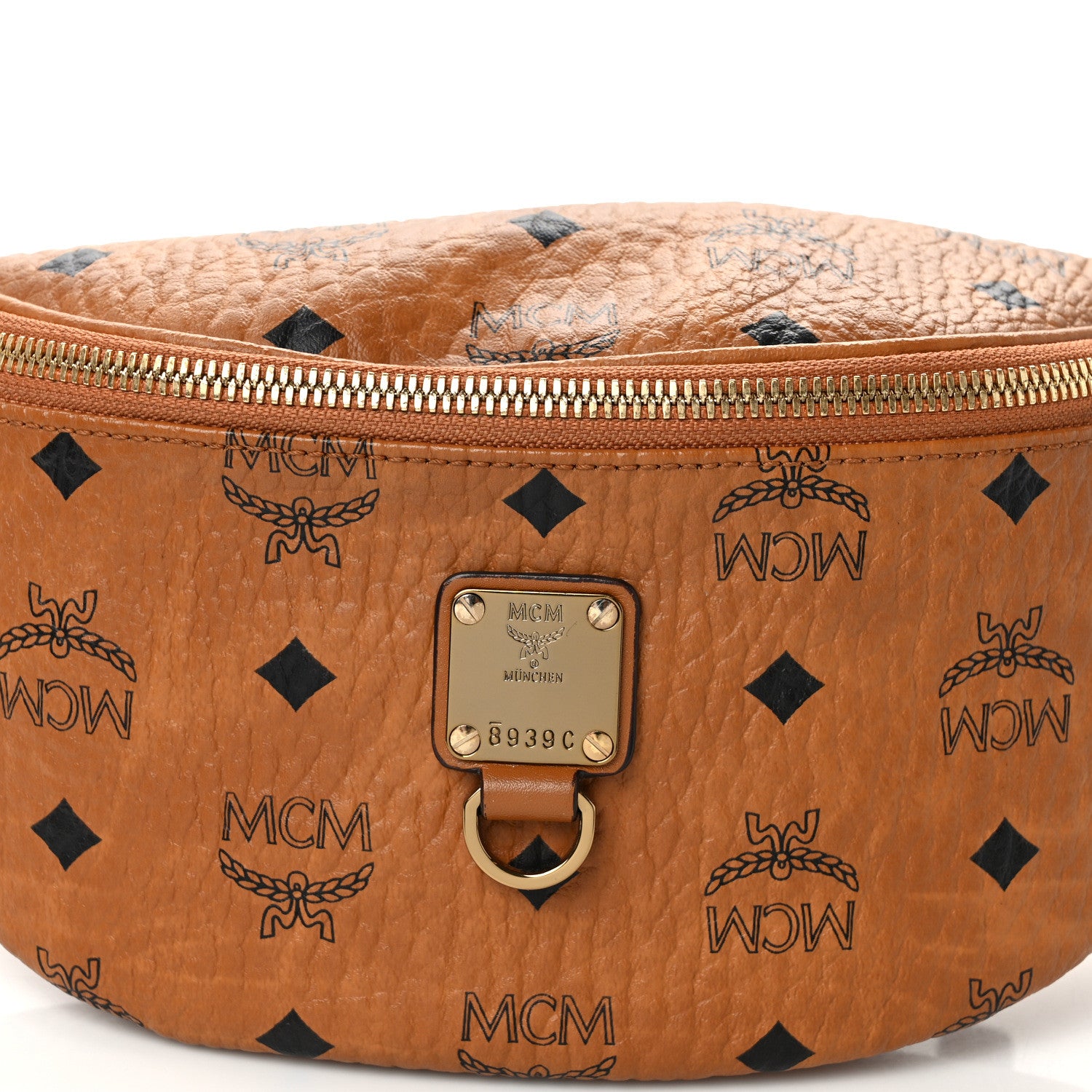 MCM Visetos Medium Fusten Belt Bag Cognac 7 of 10