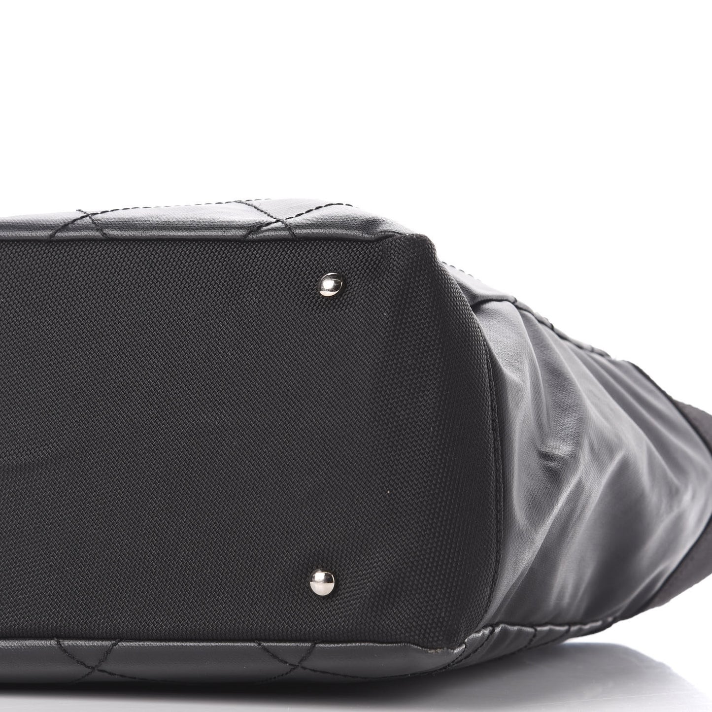 Coated Canvas Quilted Large Paris Biarritz Tote Black