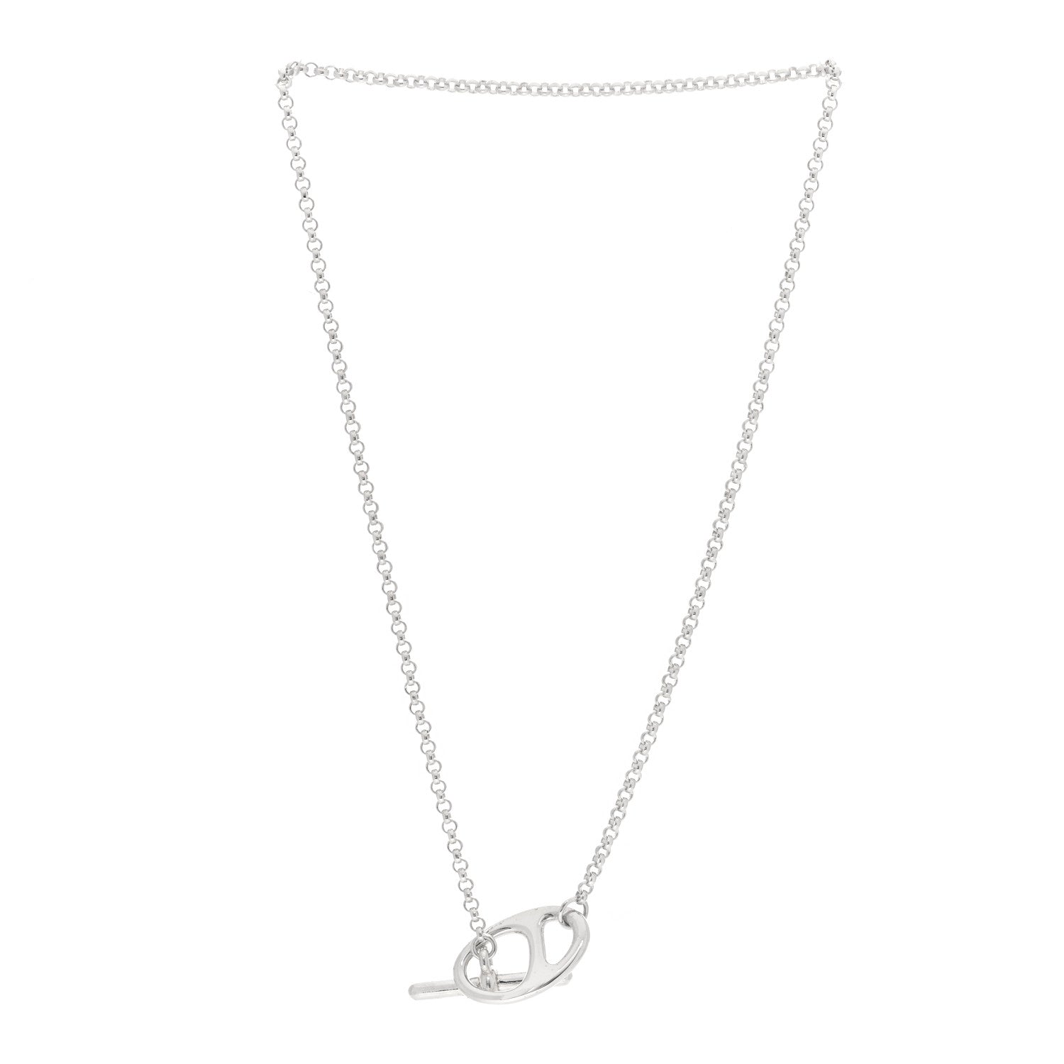 Hermes Sterling Silver Chaine D'Ancre Punk Toggle Necklace 3 of 5