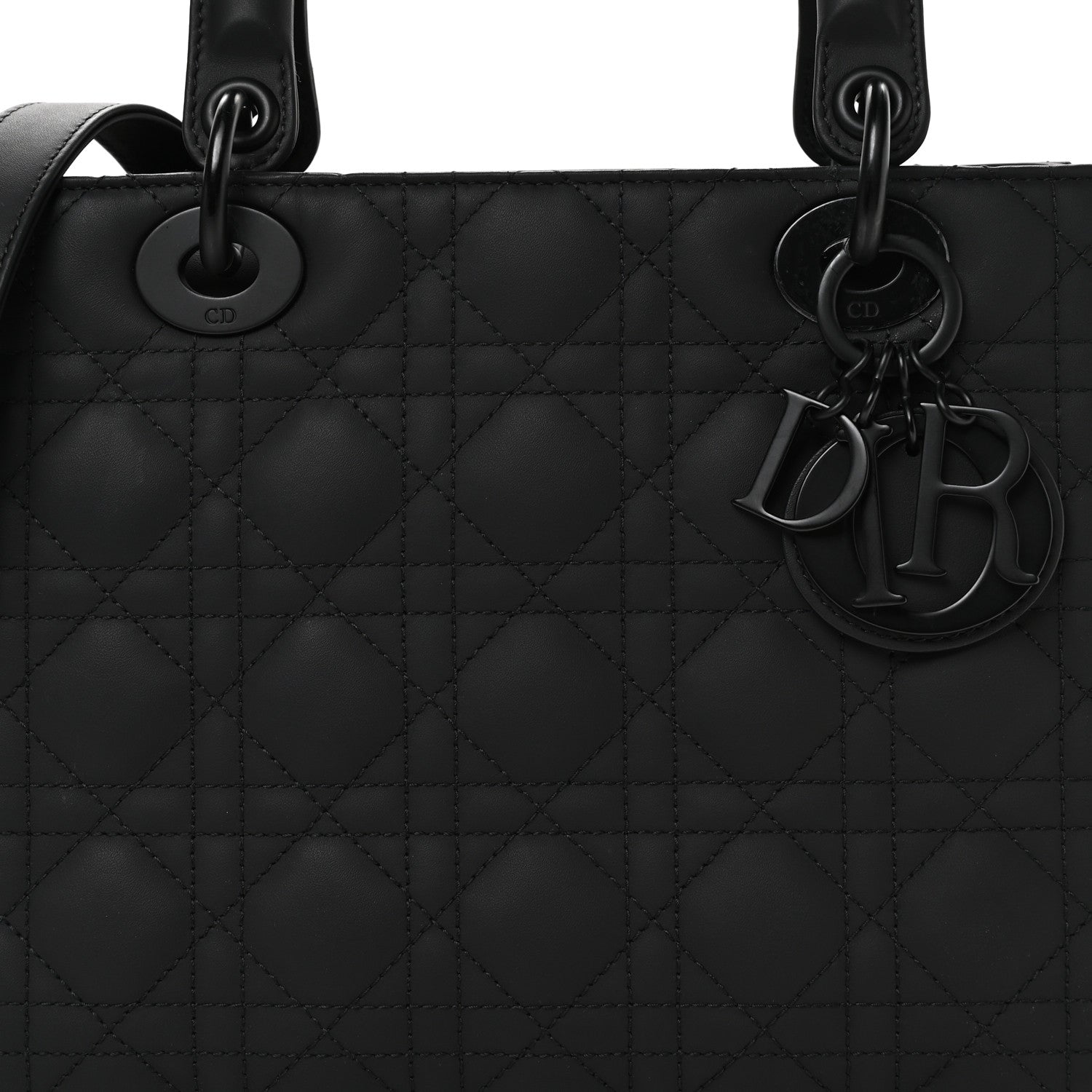 Christian Dior Ultra Matte Calfskin Cannage Medium Lady Dior Black Black 8 of 10