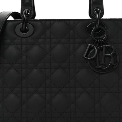 Christian Dior Ultra Matte Calfskin Cannage Medium Lady Dior Black Black 8 of 10