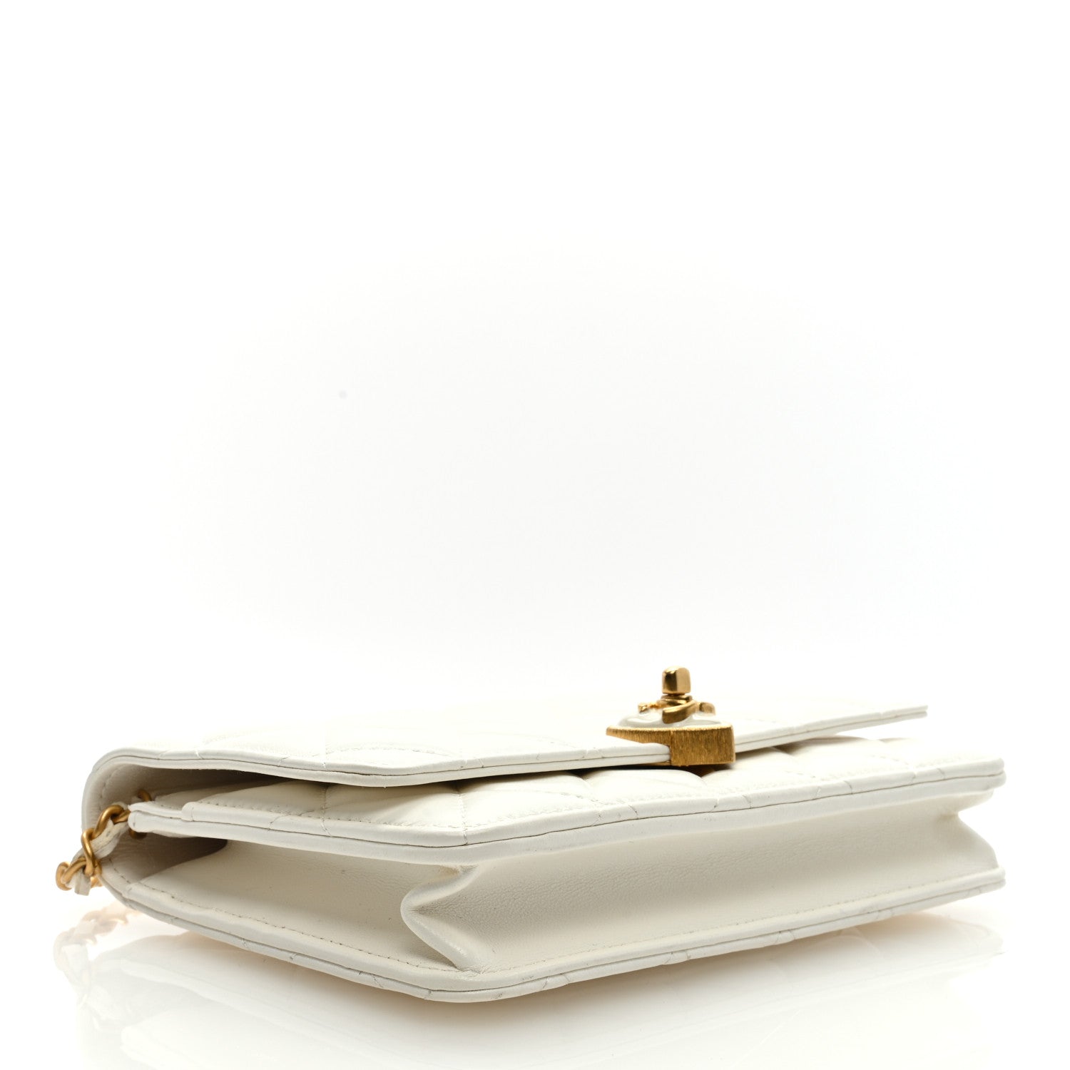 Chanel Lambskin Plexiglass Quilted Coco Love Wallet On Chain WOC White 4 of 9