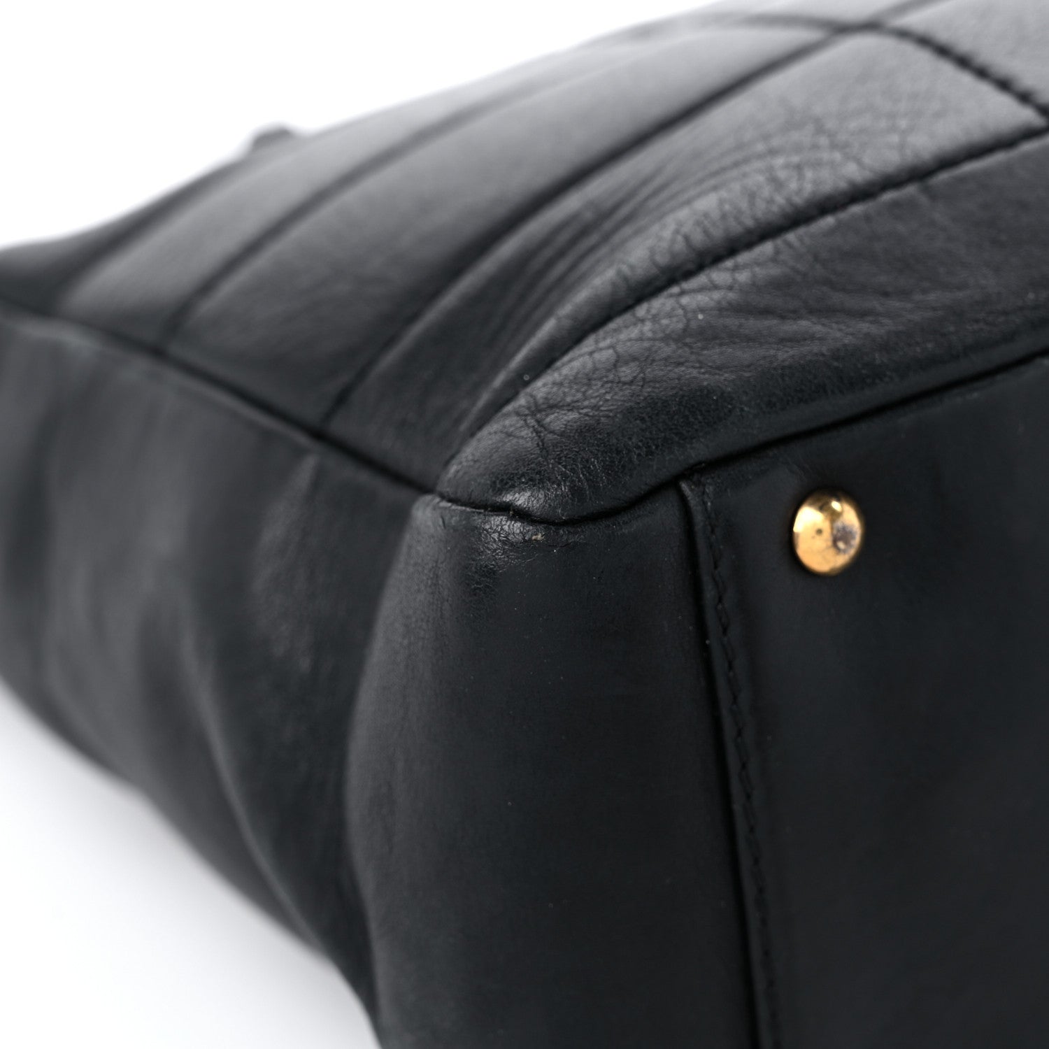 Chanel Calfskin Stitched Chocolate Bar Shopping Tote Black 8 of 19