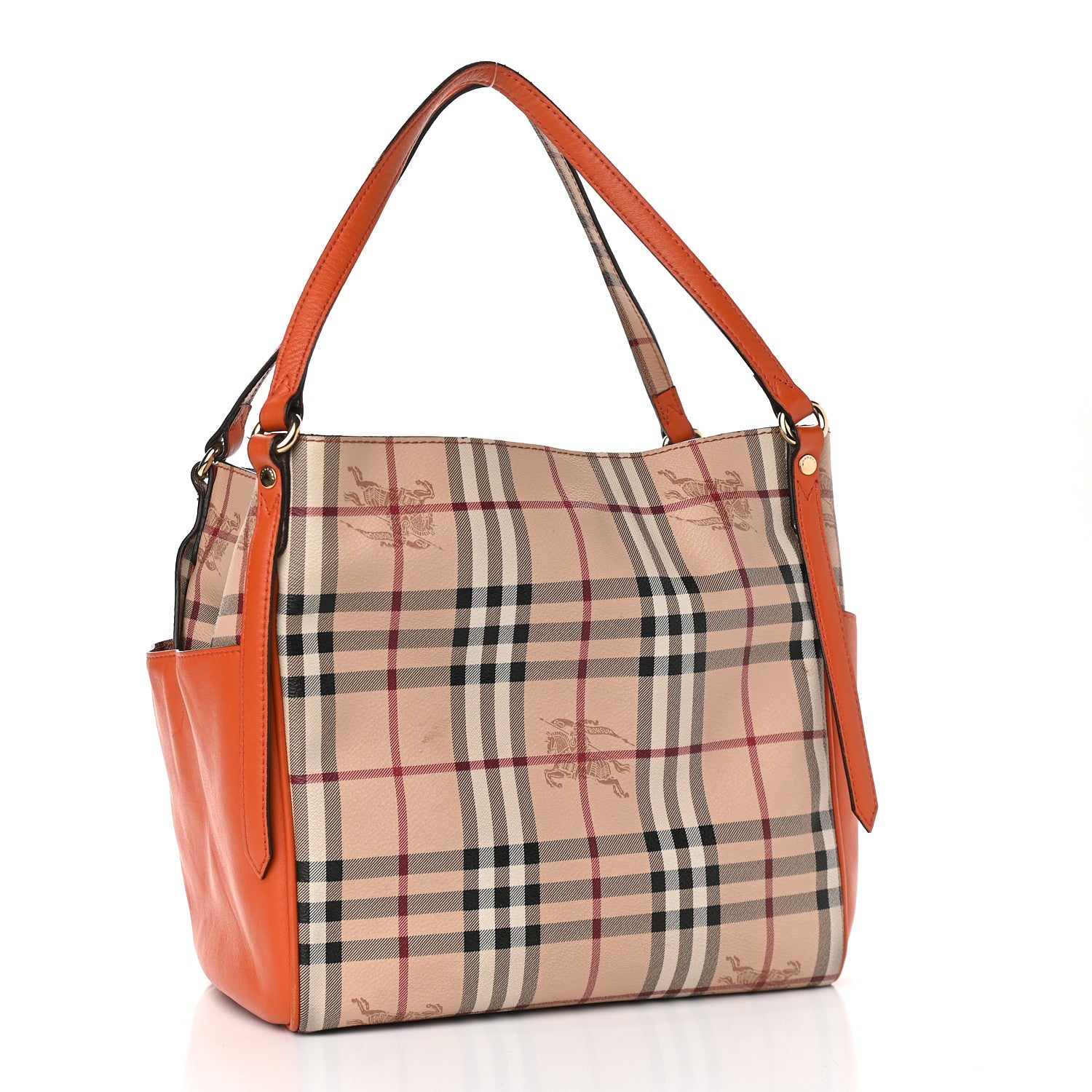 Burberry Haymarket Check Small Canterbury Tote Burnt Amber 2 of 13