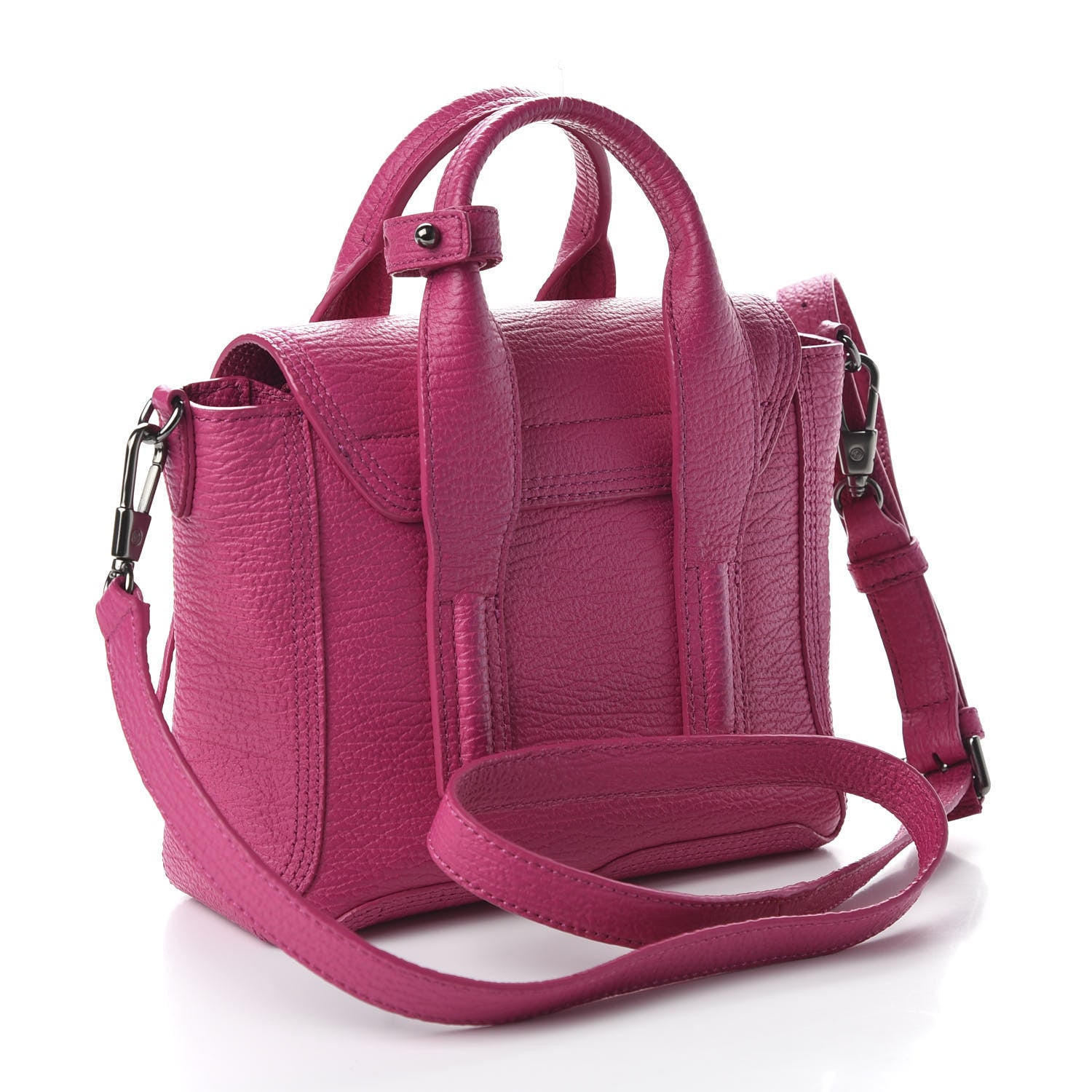 3.1 Phillip Lim 3.1 Textured Calfskin Mini Pashli Satchel Bright Fuchsia 3 of 9