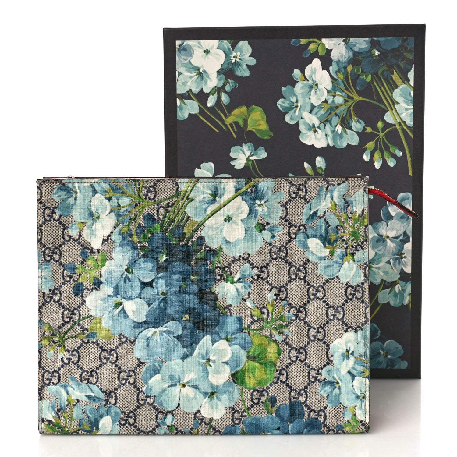 supreme×Gucci monogram柄　ポーチ Gucci GG Supreme Monogram Blooms Large Cosmetic Case Beige Blue