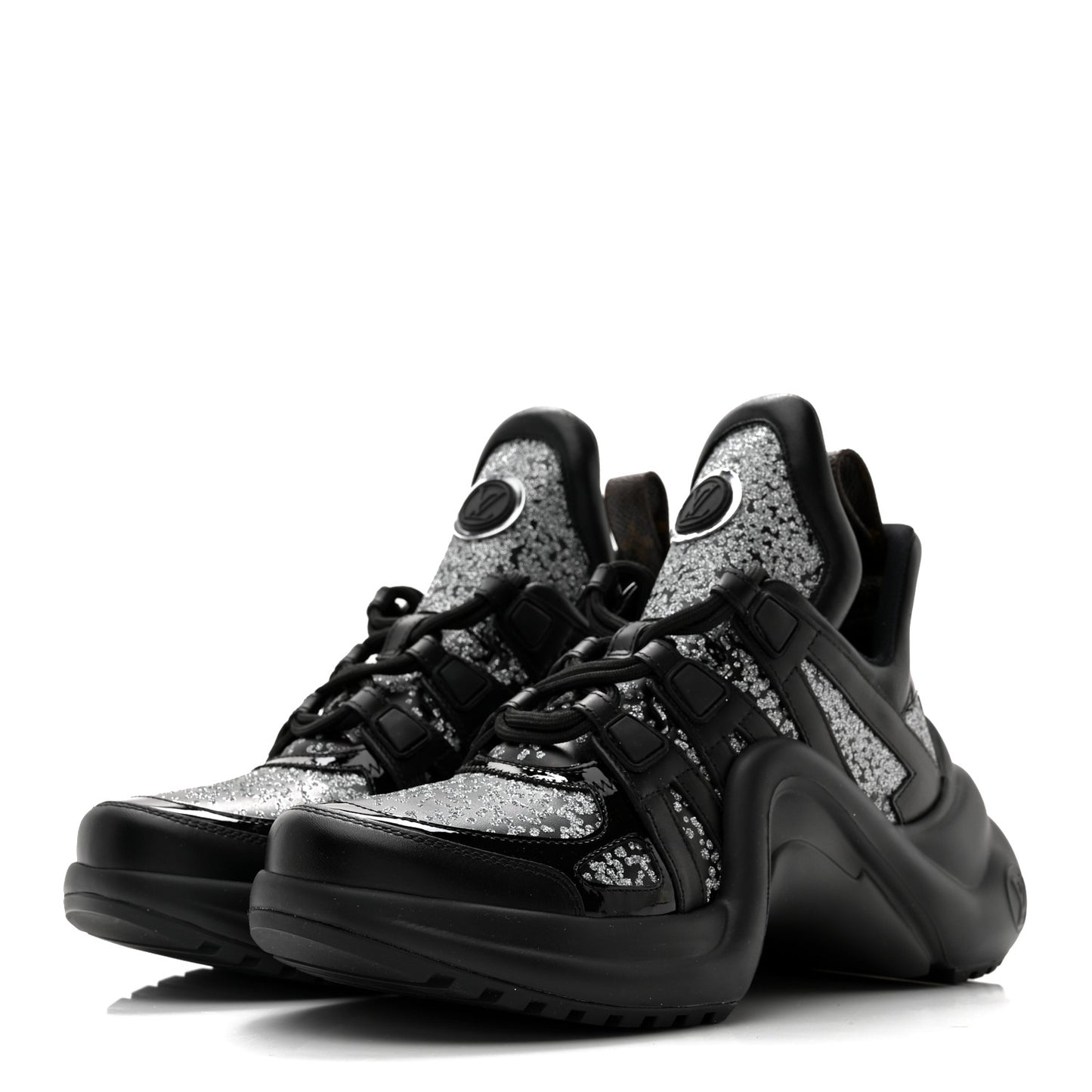 Calfskin Glitter LV Archlight Sneaker 38 Black
