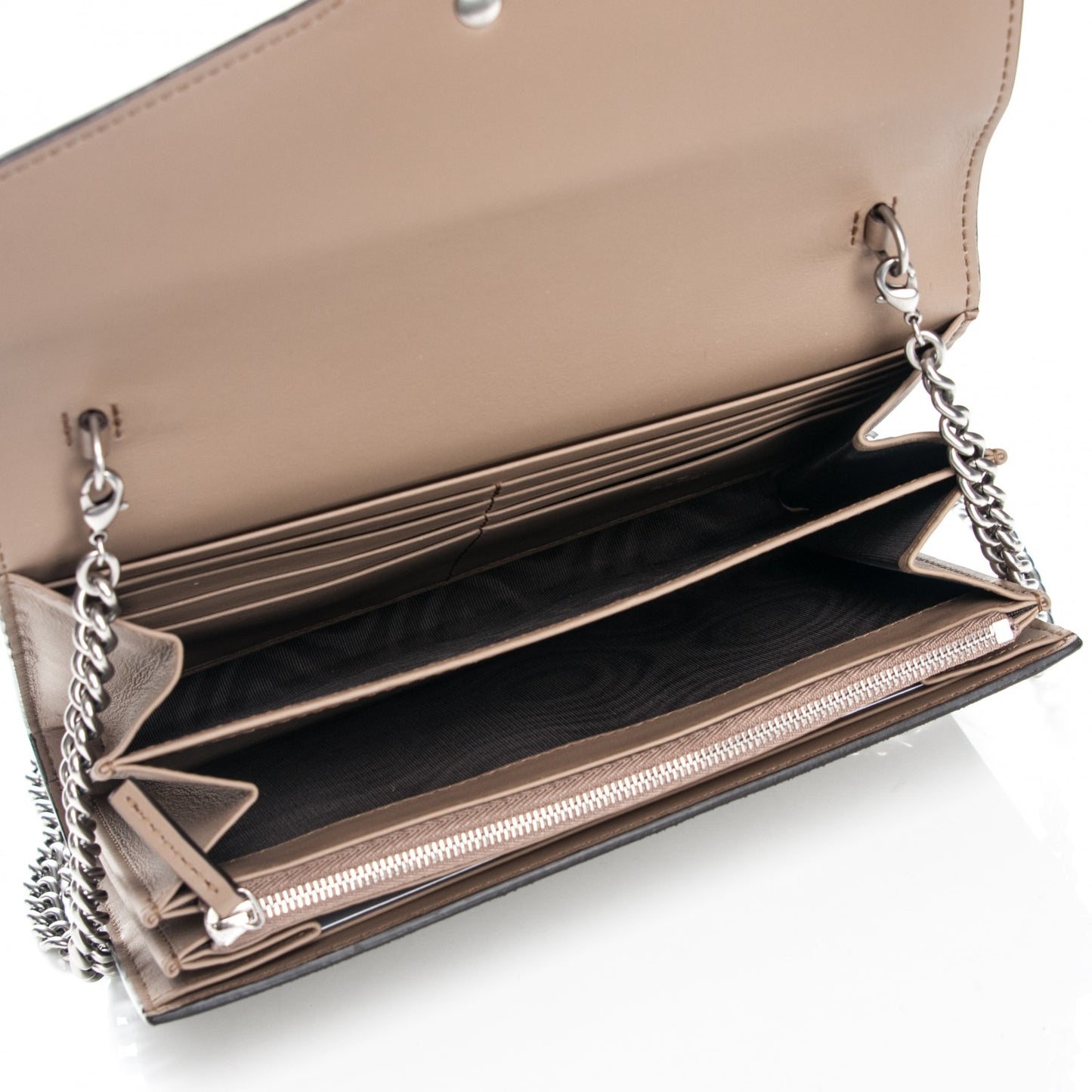 GG Supreme Monogram Mini Dionysus Chain Wallet Beige Taupe