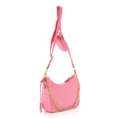 Prada Yarn Raffia Effect Crochet Re-Edition 2005 Shoulder Bag Petalo 3 of 12